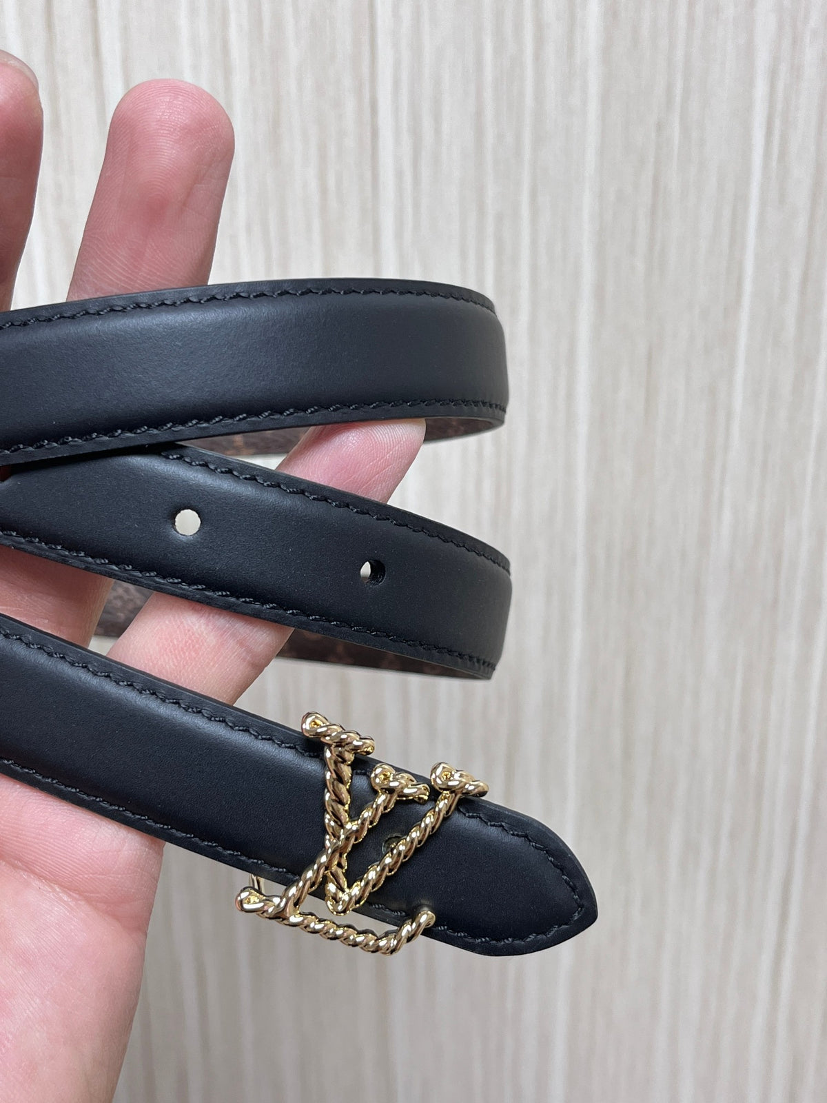 Louis Vuitton LV Bloom 20MM Reversible Belt Monogram Canvas Black
