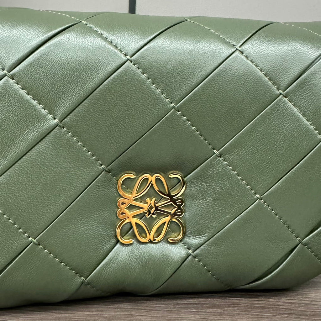 Loewe 25s Puffer Goya Bag 20 Bottle Green Lambskin