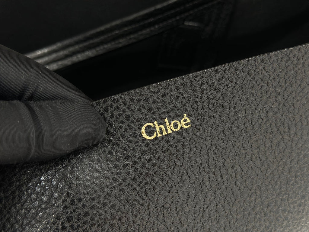 Chloe Spin Large Bag 35cm Black Calfskin