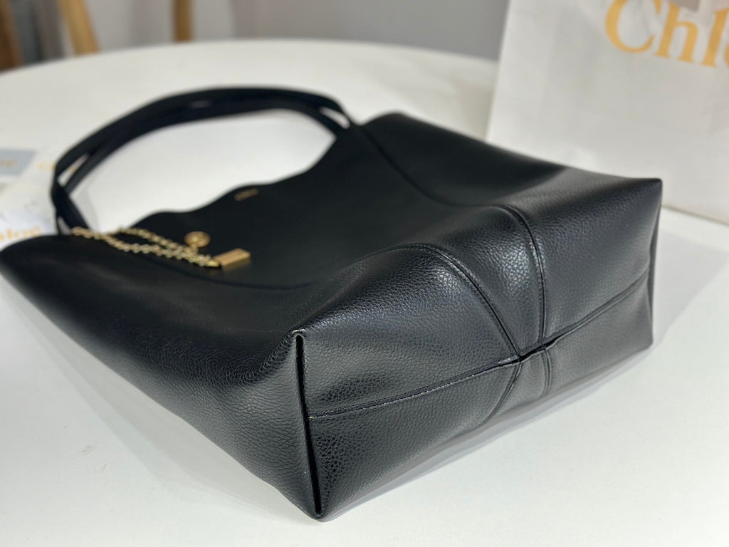Chloe Spin Large Bag 35cm Black Calfskin
