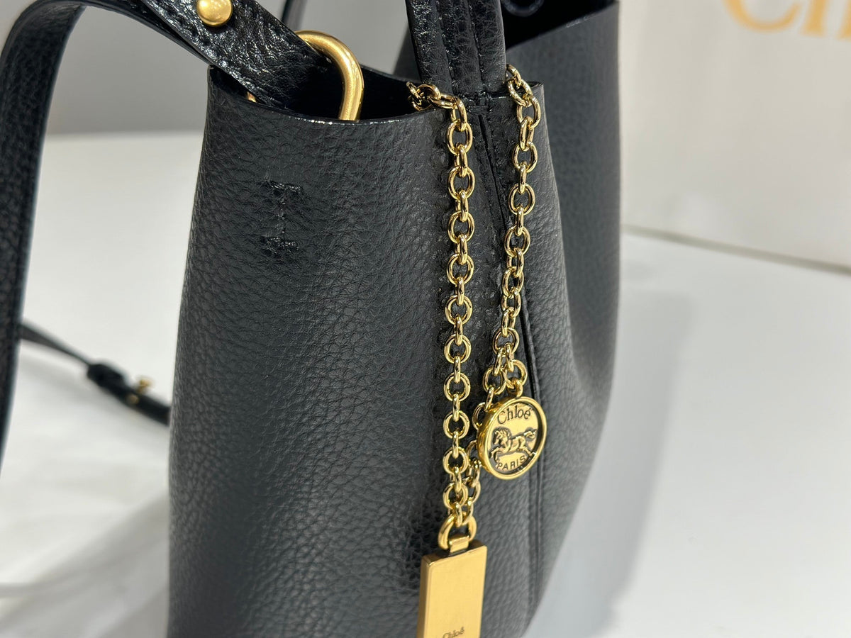 Chloe Spin Small Bag 18cm Black Calfskin