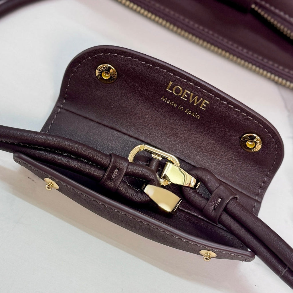 Loewe Madrid Handbag 23.5 Dark Reddish Brown Cowhide