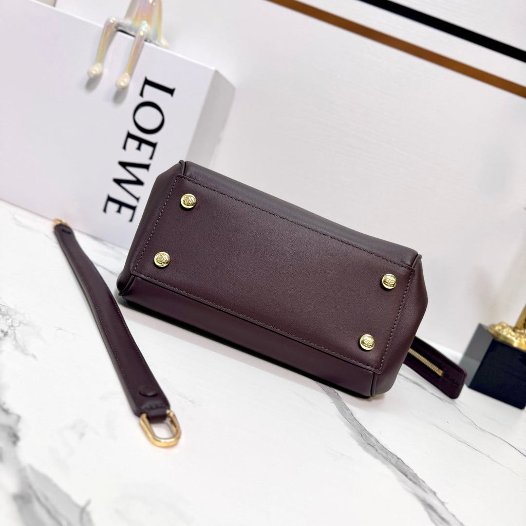 Loewe Madrid Handbag 23.5 Dark Reddish Brown Cowhide