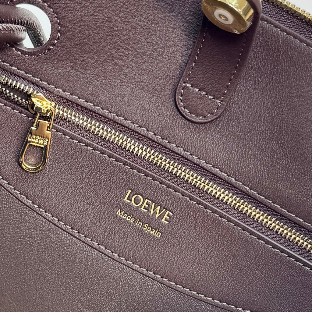 Loewe Madrid Handbag 23.5 Dark Reddish Brown Cowhide