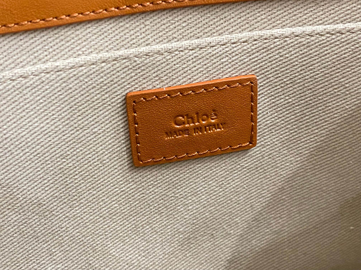 Chloé Woody small tote bag 26cm brown calfskin