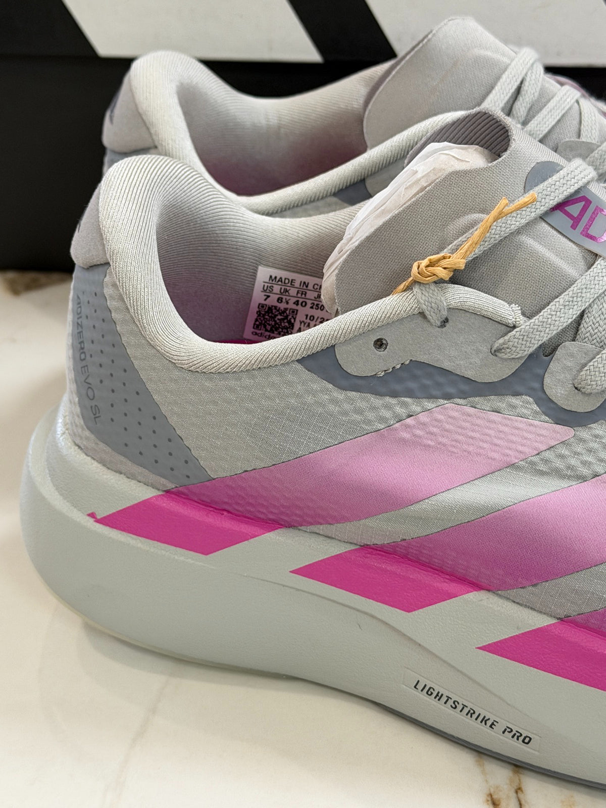 adidas Adizero Evo SL Running Shoes - Grey Two / Lucid Fuchsia
