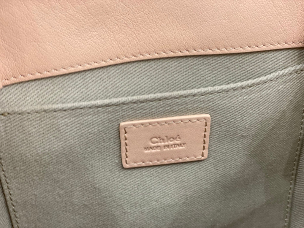 Chloé Woody small tote bag 26cm pink calfskin