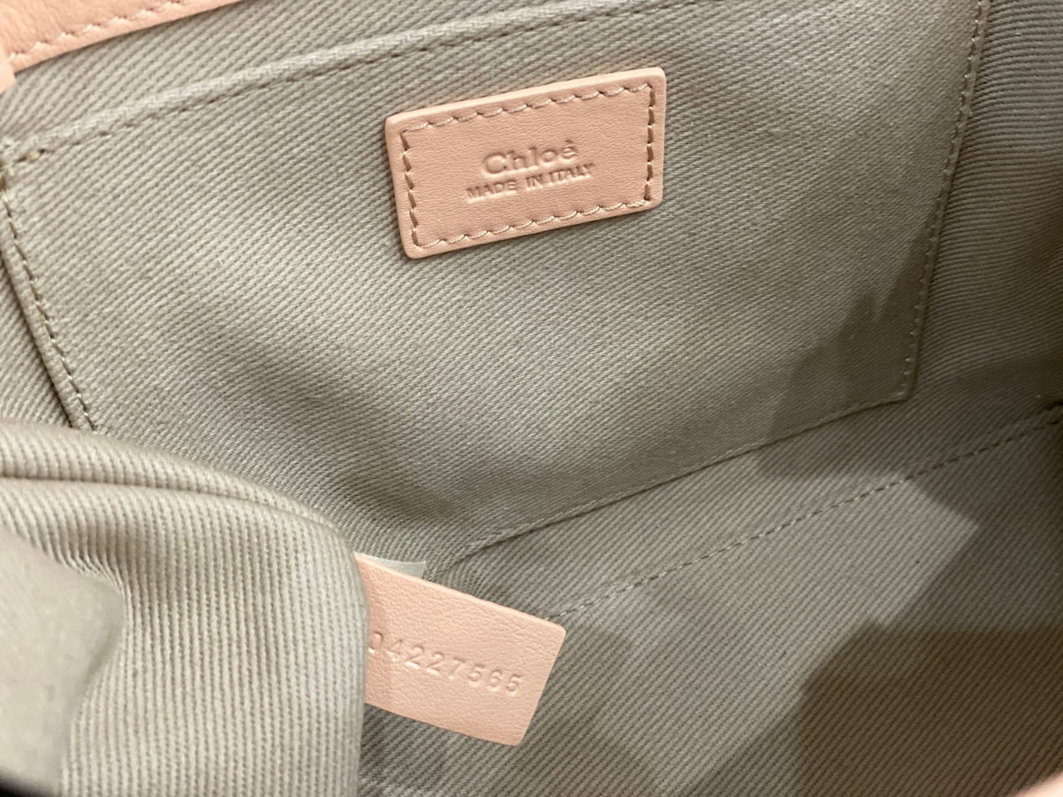 Chloé Woody small tote bag 26cm pink calfskin
