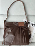 Loewe 2025 Draped Tote Bag Dark Chestnut Mellow Nappa Lambskin