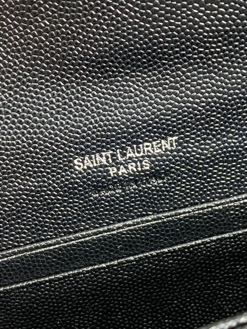 YSL Monogram Card Flap Wallet 13.5cm All Black Caviar Cowhide