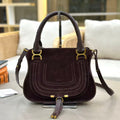 Marcie Bag In Grained Leather  Dark Brown Suede