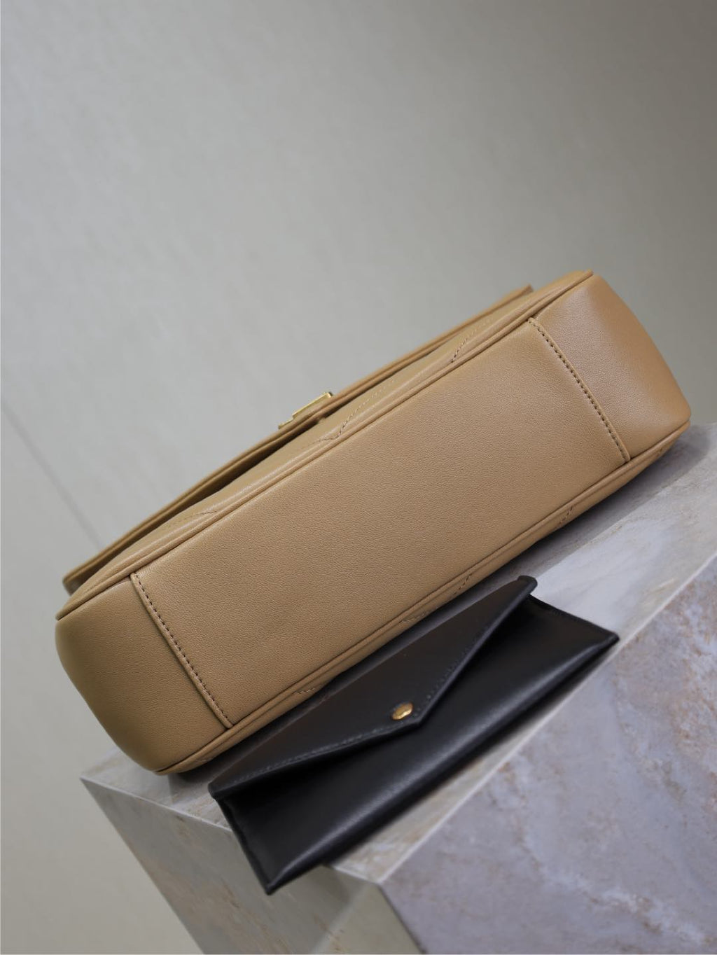 LOULOU MEDIUM 29 IN MILK TEA SHEEPSKIN GOLD HARDWARE