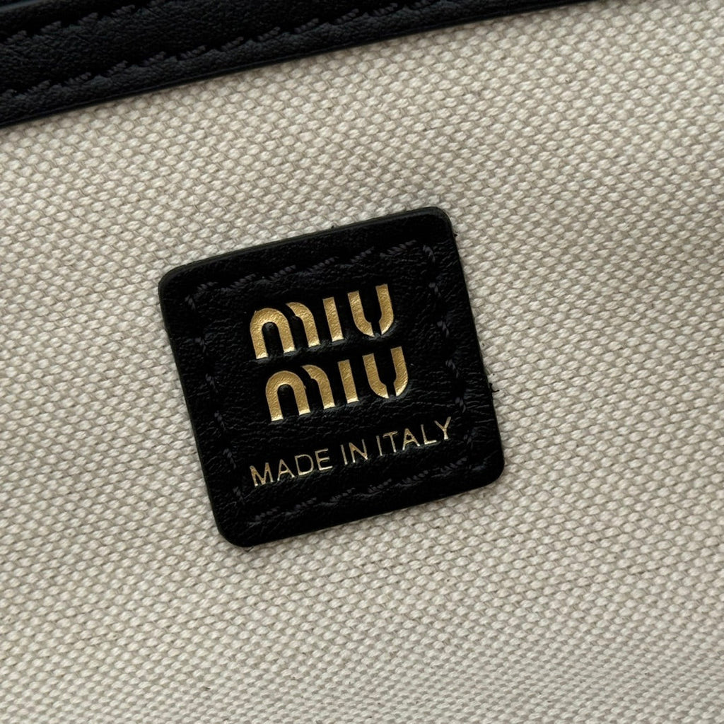 Miu Pocket Shoulder Bag Black Calfskin