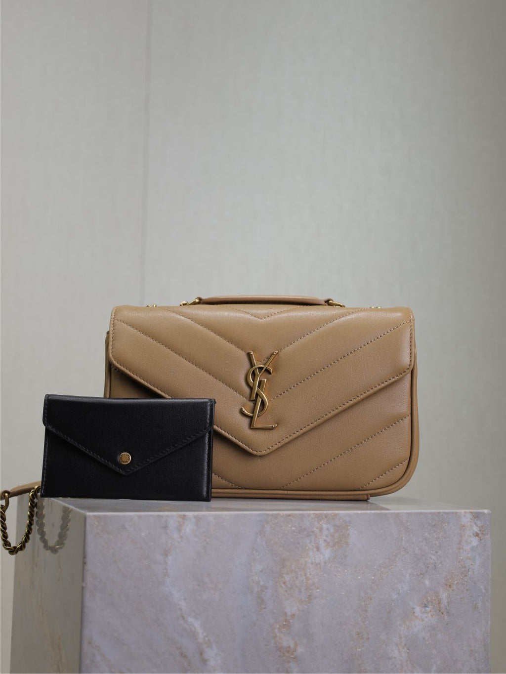 LOULOU SMALL 24 IN MILK TEA SHEEPSKIN GOLD HARDWARE