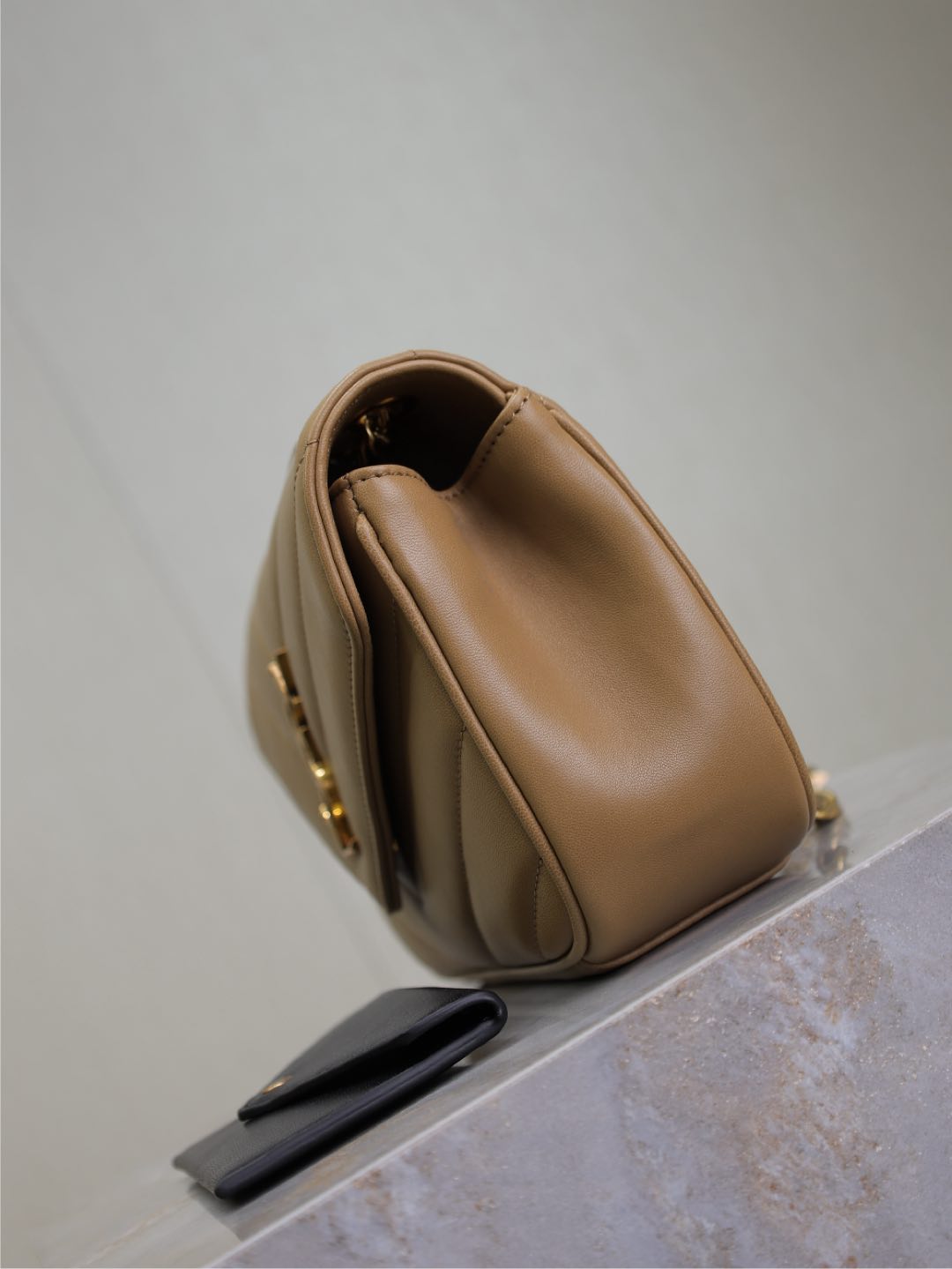 LOULOU SMALL 24 IN MILK TEA SHEEPSKIN GOLD HARDWARE
