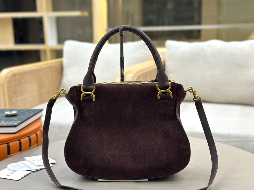 Chloe Marcie Bag Brown - Red Suede 281253