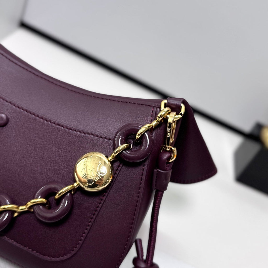 Loewe 2025 Ola 26 Bag Dark Burgundy Smooth Calfskin 274677