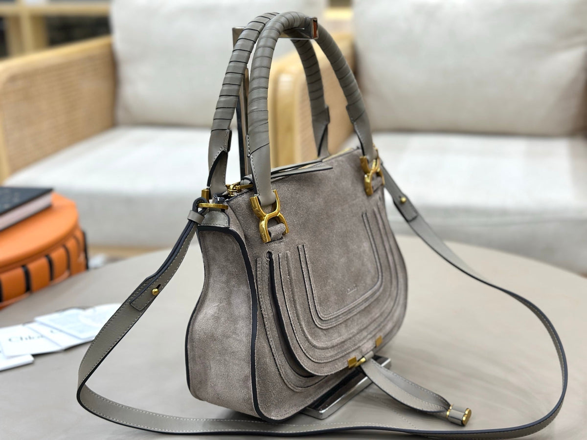 Chloe Small Marcie Bag Grey Suede 281267