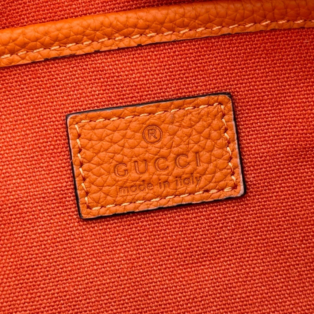 Gucci 2026 Half Horsebit Bag 31.5cm Orange Cowhide 277263
