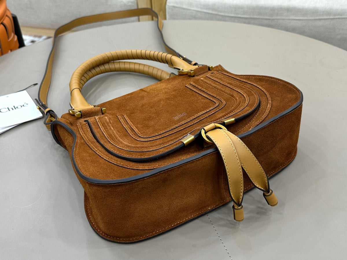 Chloe Small Marcie Bag Camel Suede 281250