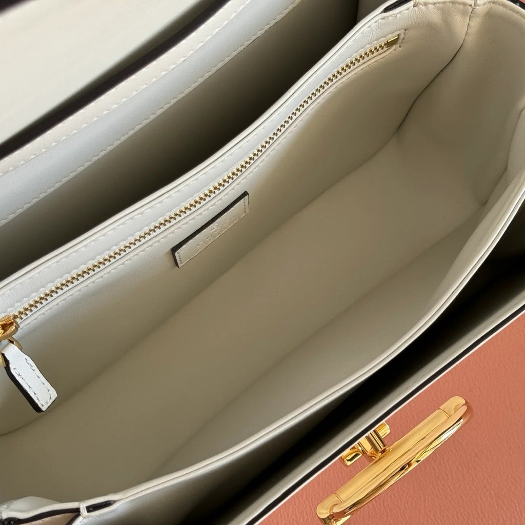 Gucci 2026 Siena Bag 25.5cm White Gold Leather 277153