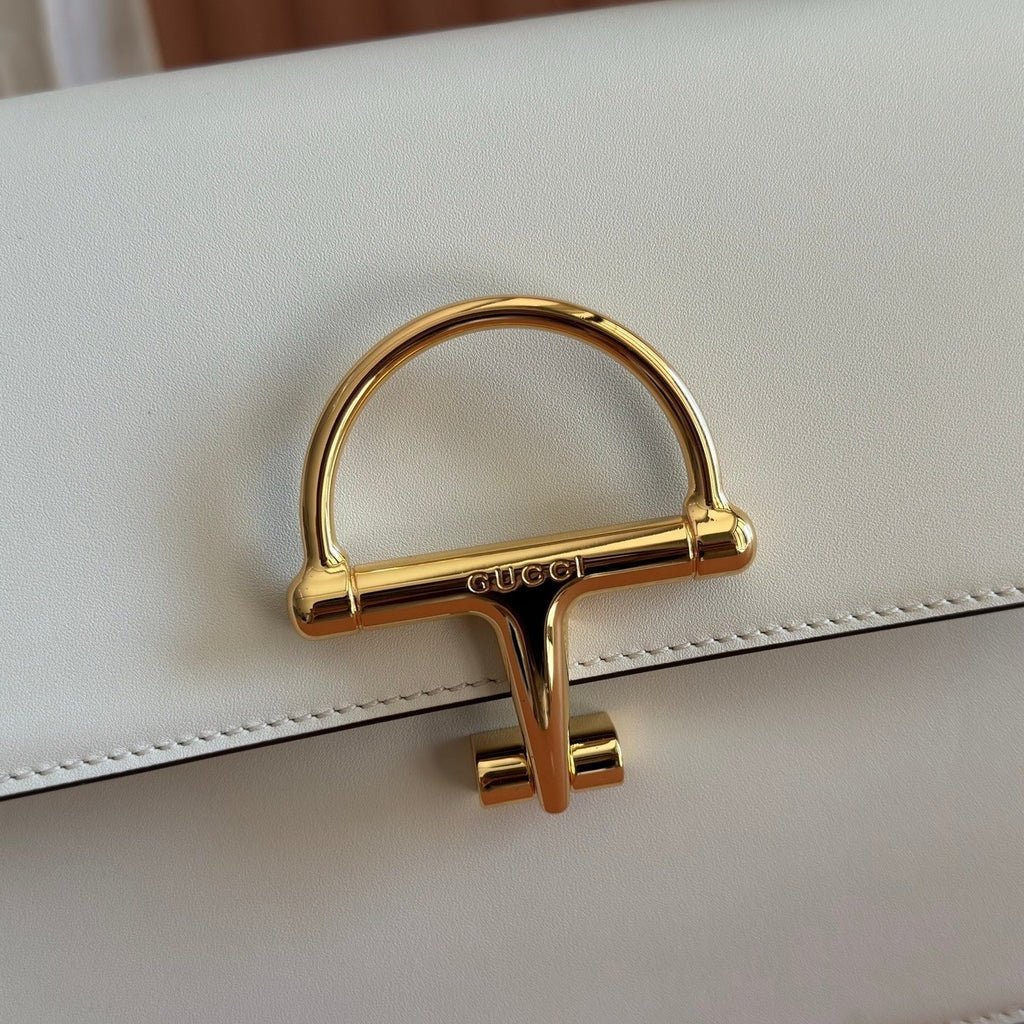 Gucci 2026 Siena Bag 25.5cm White Gold Leather 277153