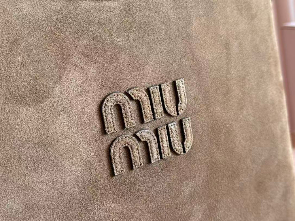 Miu IVY Hobo Bag Brown Suede