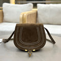 Chloe Marcie Saddle Bag Taupe Suede 281232