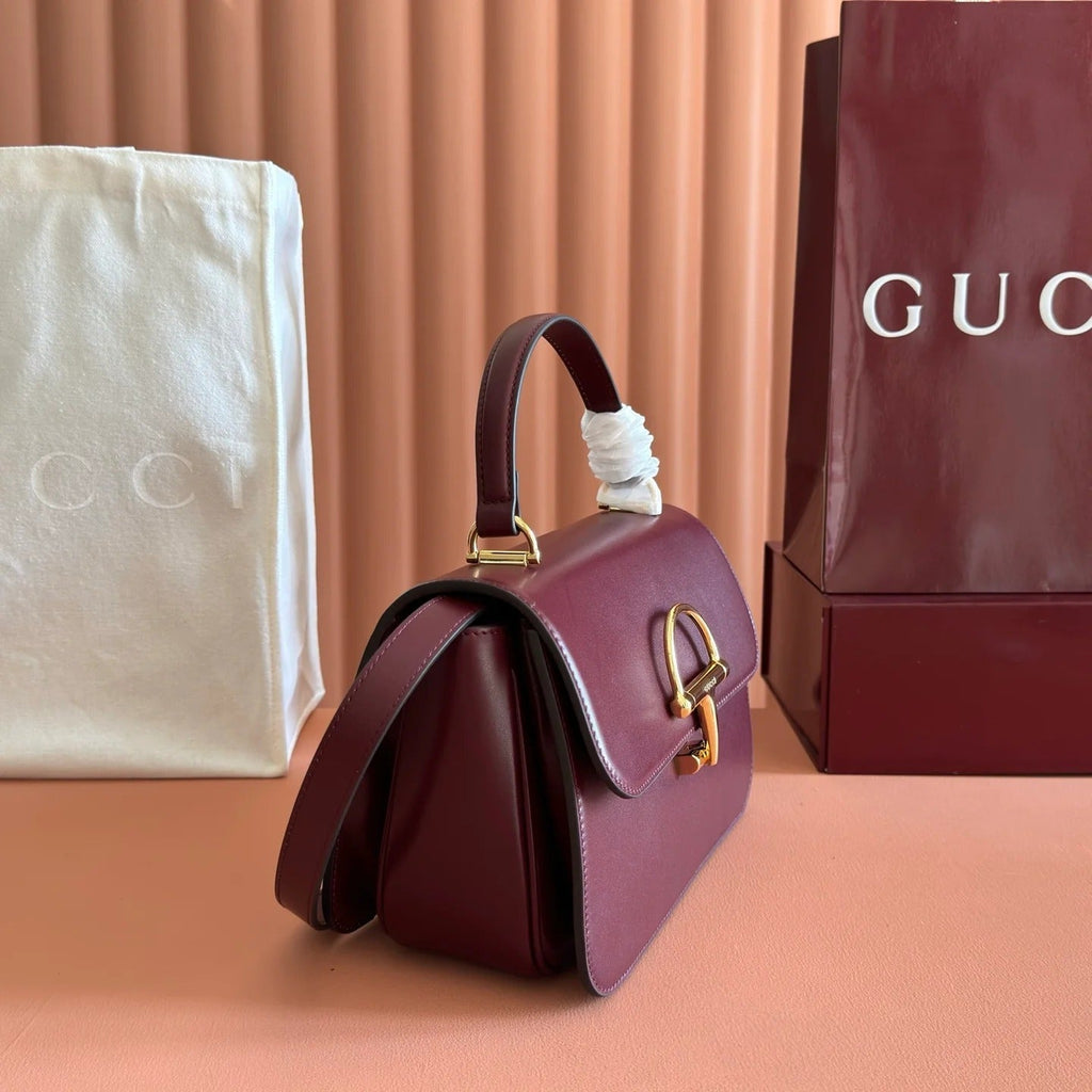 Gucci 2026 Siena Bag 25.5cm Red Gold Leather 277141