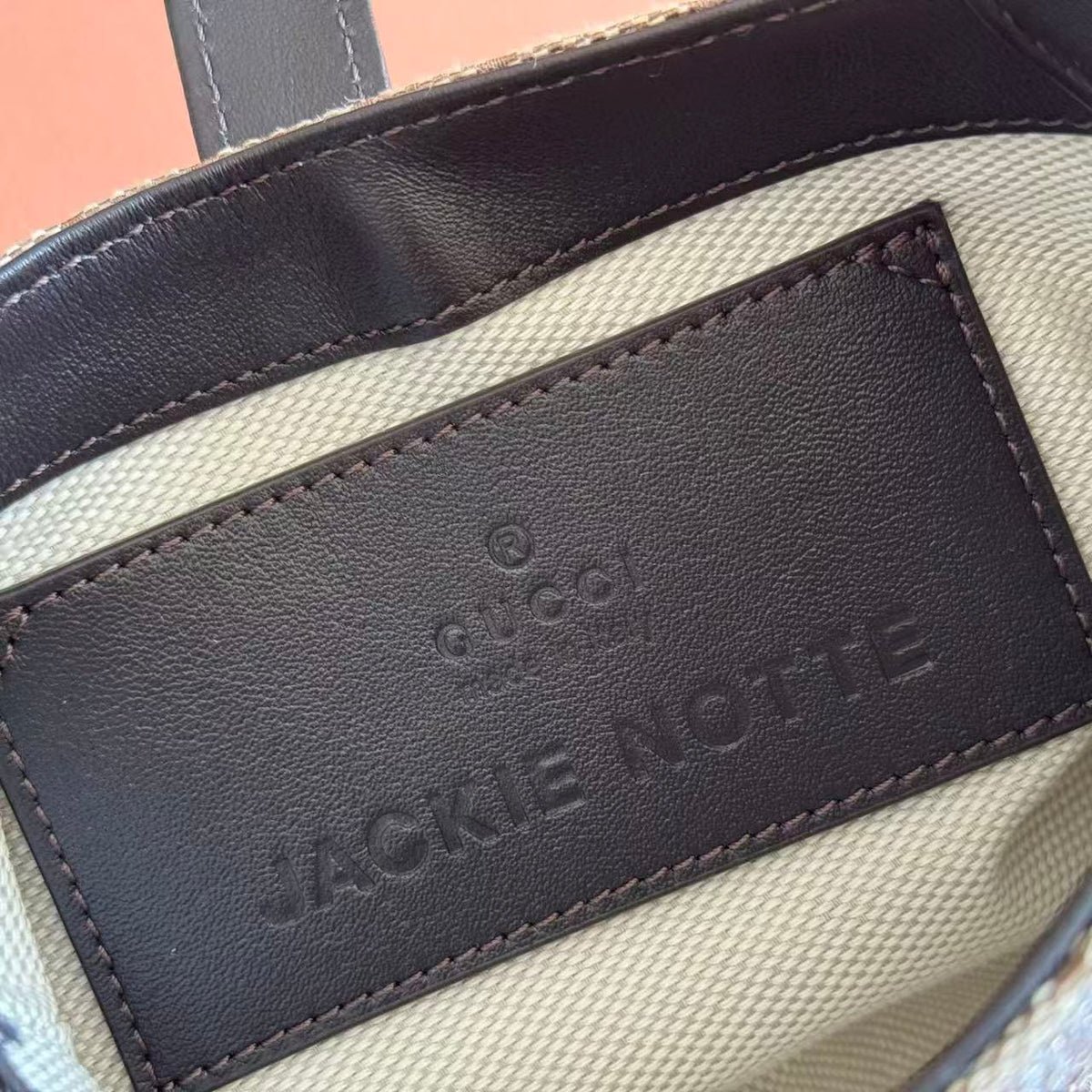 GG Jackie Notte Mini Crystal Bag Beige Brown Canvas