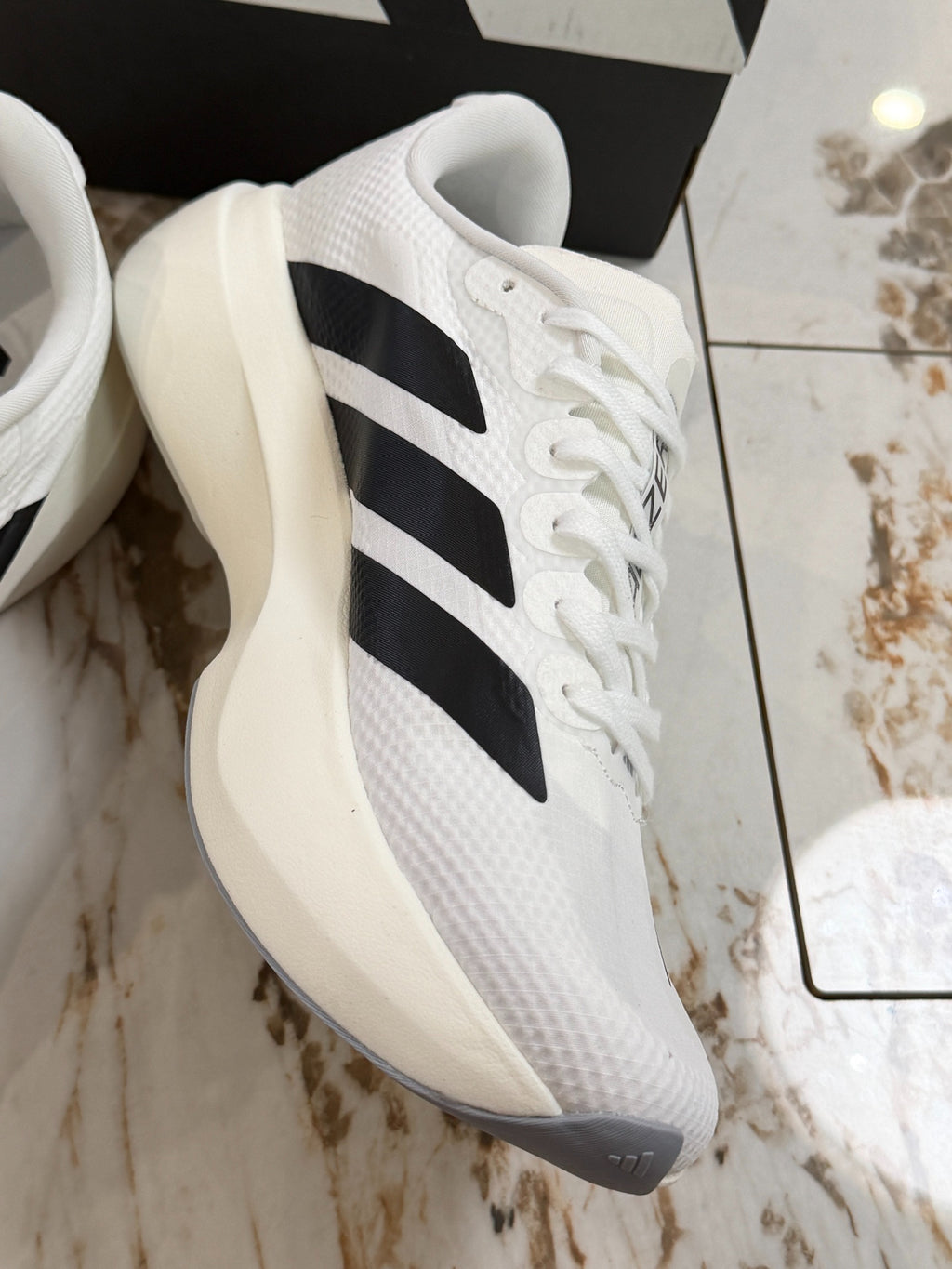 Adidas Adizero Evo SL Running Shoes (White/Black)