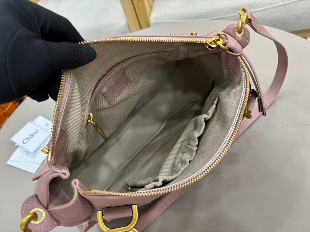 Chloe Marcie Bag Muted Pink Grain Leather