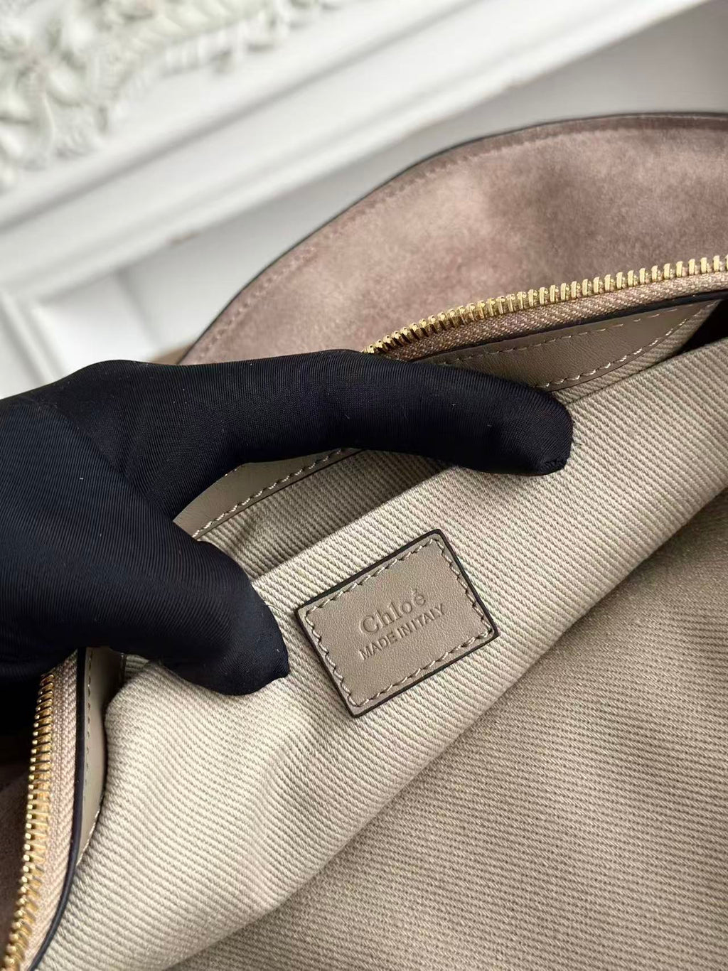 Chloe 26s Marcie Suede Shoulder Bag Taupe Suede