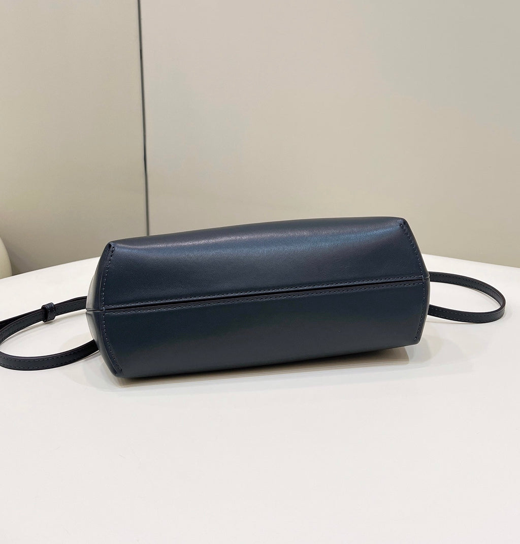 FENDI FIRST SMALL 26 BLACK LEATHER BAG WITH EXOTIC DETAILS