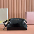 Miu Caprice Clutch  Black Leather 280753