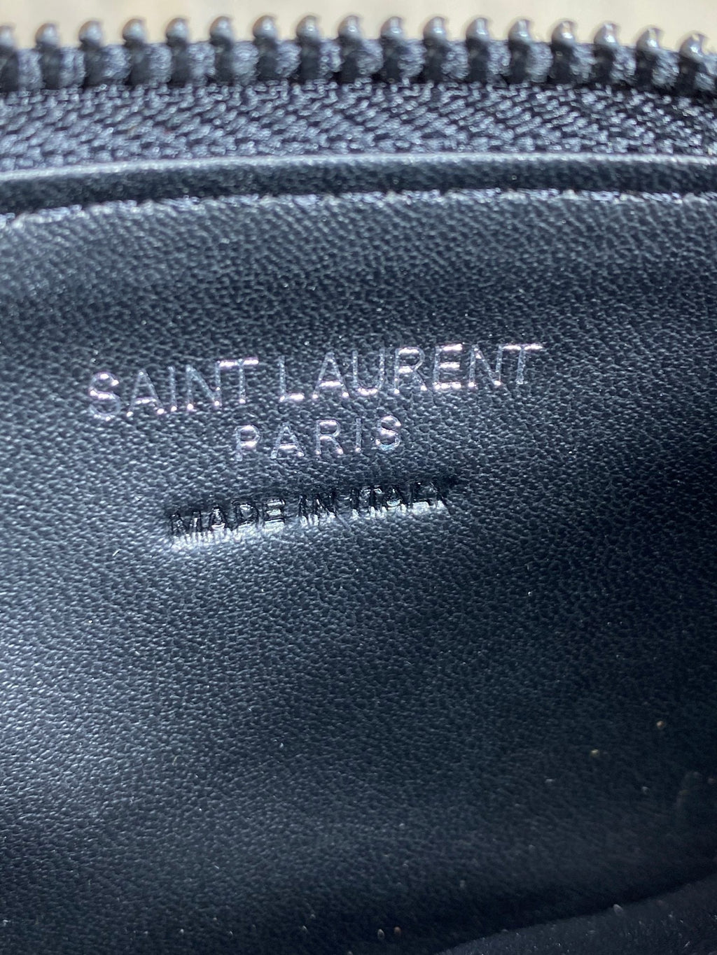 YSL Zip Coin Case With Card Full Black Caviar Cowhide GHW