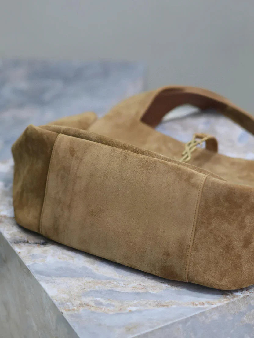 YSL Bea Hobo Bag 50cm in Brown Suede
