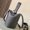 Loewe Mini Pebble Bucket Bag Taupe Grained Calfskin