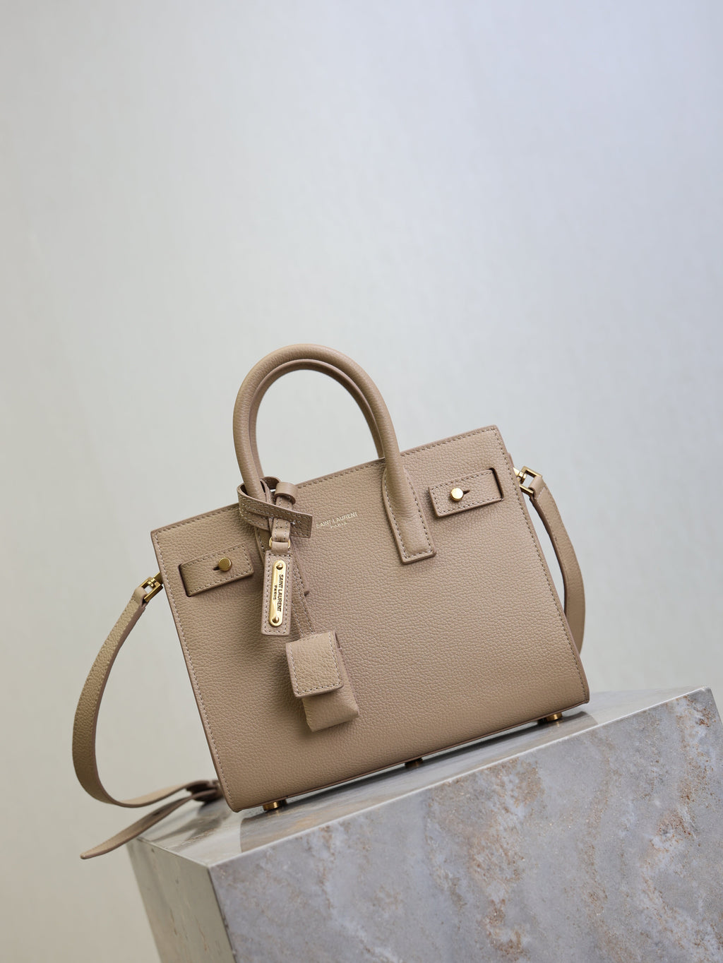 YSL Sac De Jour Nano 22cm Beige Grain Cowhide GHW