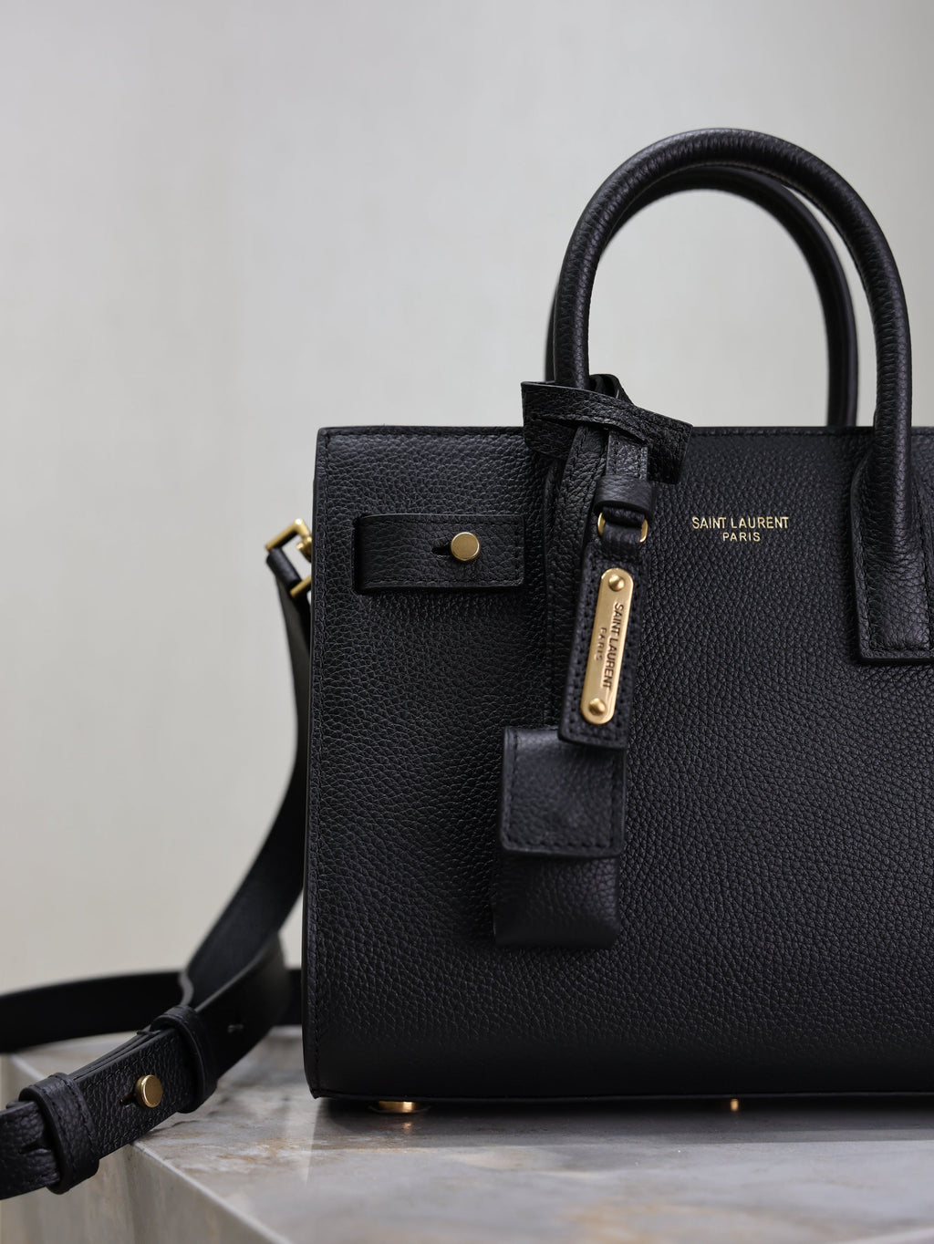 YSL Sac De Jour Nano 22cm Black Grain Cowhide GHW
