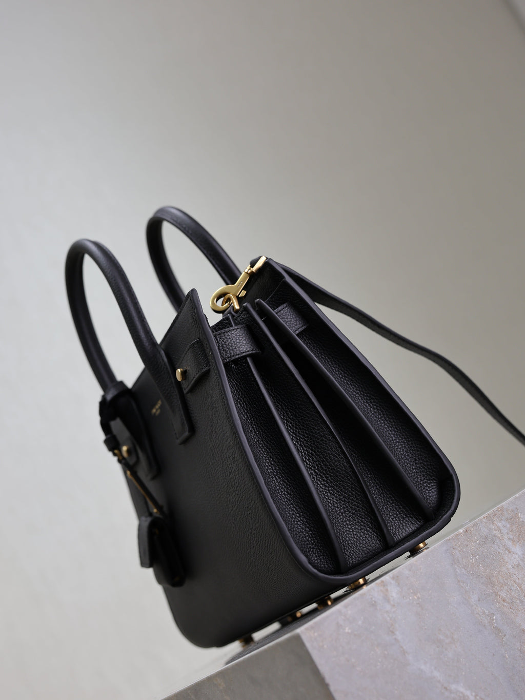 Prada Sac De Jour Nano 26cm Black Grain Cowhide GHW