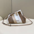 FENDI FIRST SMALL 26 IN COLORFUL SUEDE AND CALFSKIN WITH SILVER HARDWARE