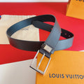 Louis Vuitton Classic 35mm Reversible Belt in Smooth Calf Leather with LV-engraved Silver Buckle