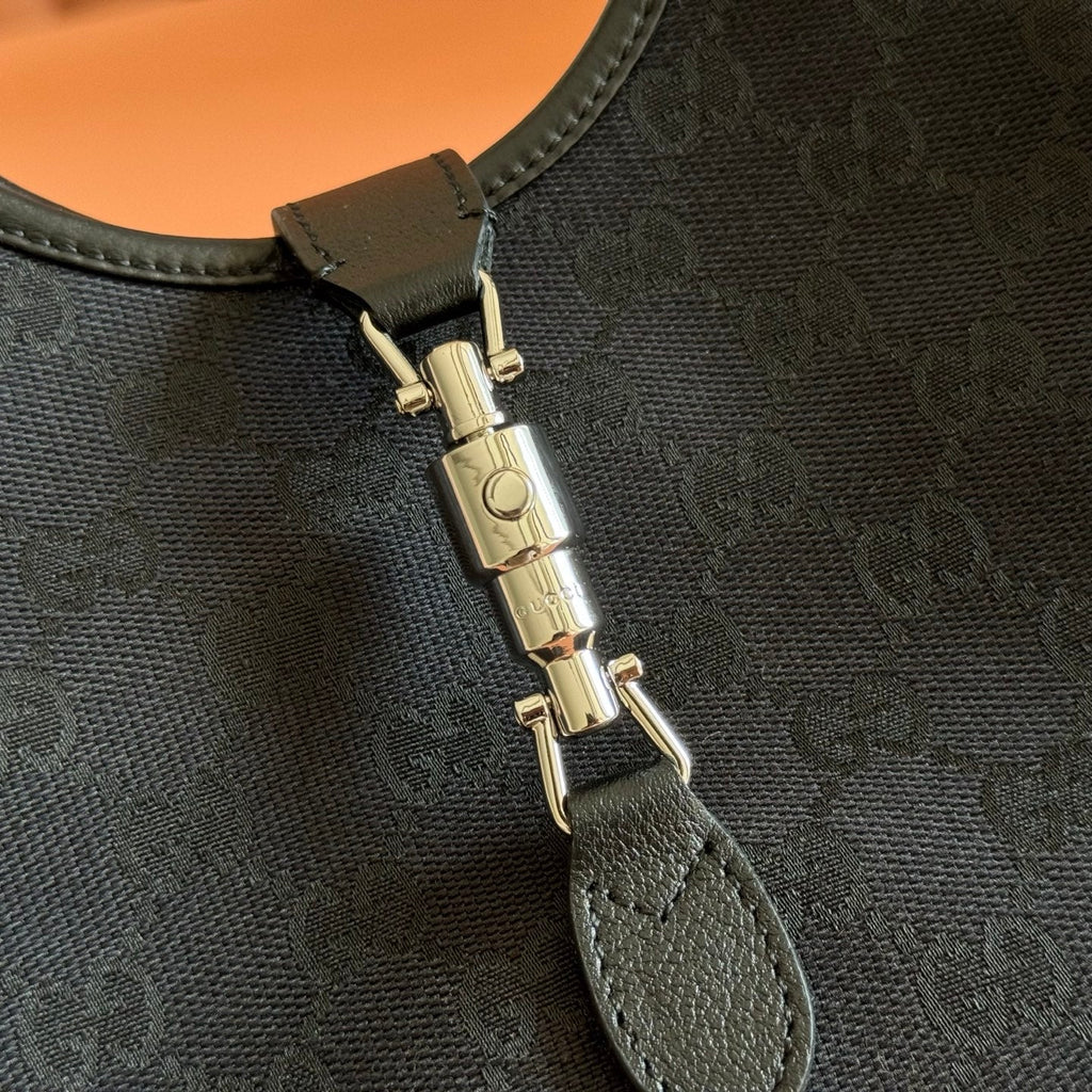 GG Mercato Small Tote Bag Black Canvas