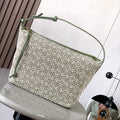 Loewe Cubi Anagram Bag 35cm Green White Jacquard Cotton Calfskin