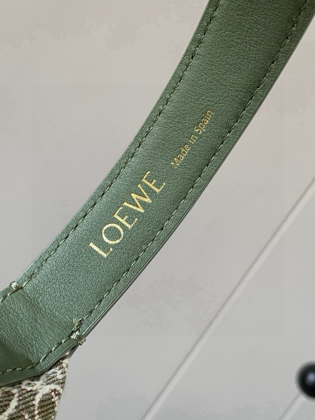 Loewe Cubi Anagram Bag 35cm Green White Jacquard Cotton Calfskin