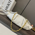 Loewe Small Paseo Chain Shoulder Bag White Calfskin