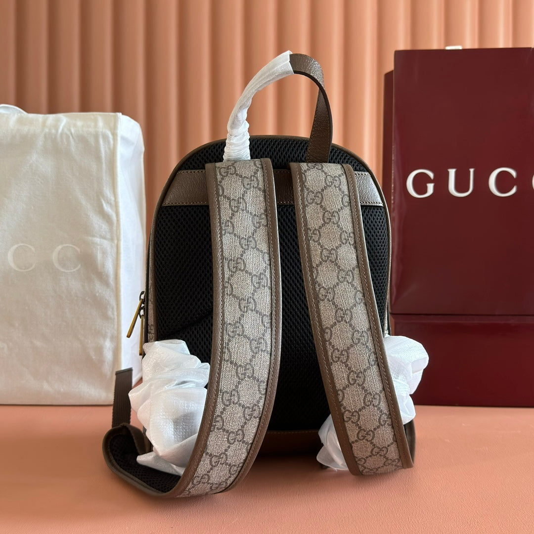 Gucci Donald Backpack Ebony Canvas Leather 255348