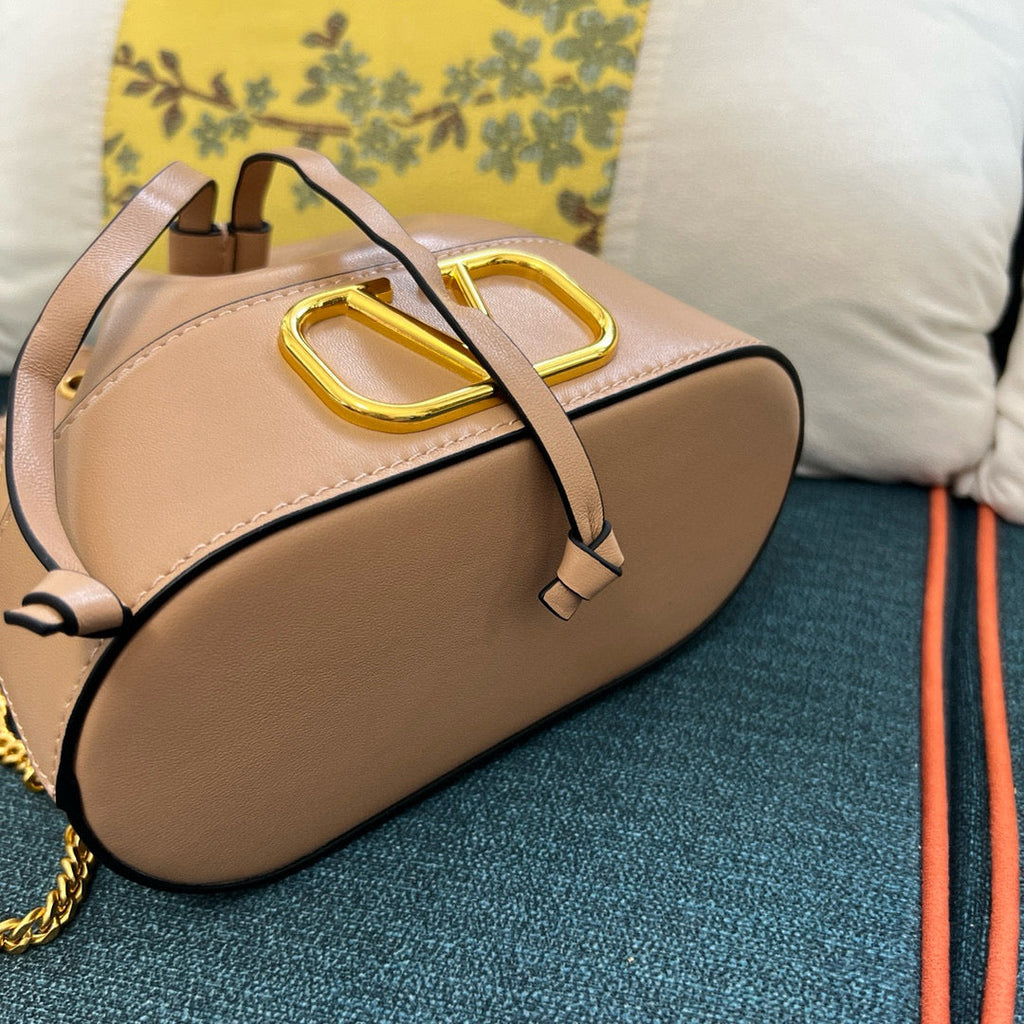 Valenti mini bucket bag 20cm beige calfskin