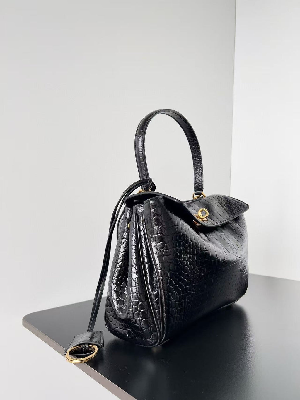 Balenciaga Rodeo Tote Bag Black Calfskin